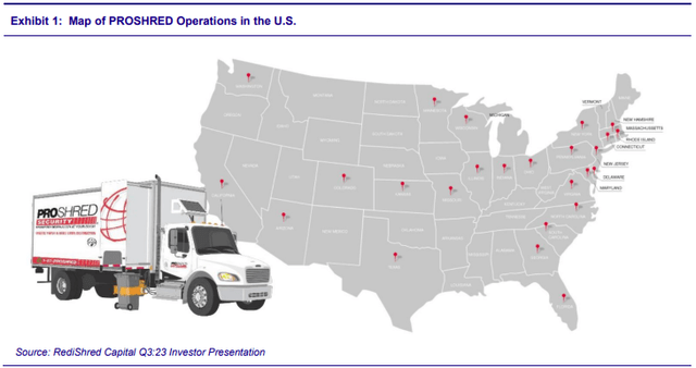 map of proshred operations in the us