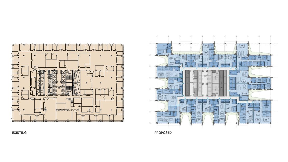 Renderings for 1633 Broadway - SGA's conceptual office-to-residential project in Manhattan.