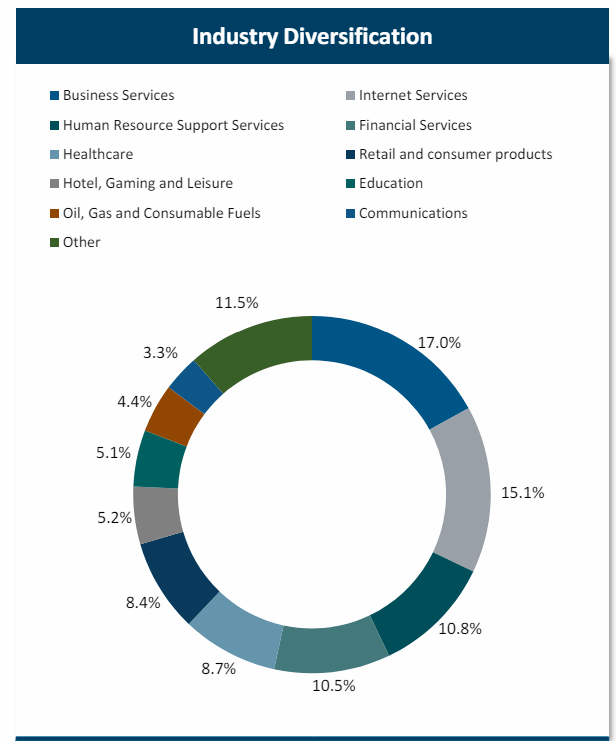 TSLX breakdown by industry